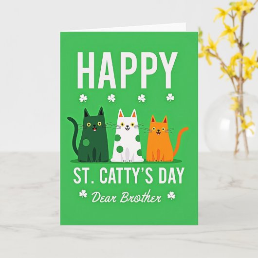 Happy St Cattys Day Brother Card カード (黄色い花)