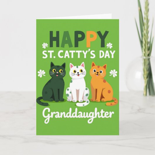 Happy St Cattys Day Granddaughter Card カード (正面)