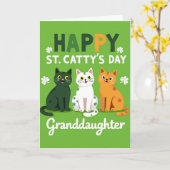 Happy St Cattys Day Granddaughter Card カード (黄色い花)