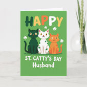 Happy St Cattys Day Husband Card カード (正面)