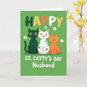 Happy St Cattys Day Husband Card カード (黄色い花)