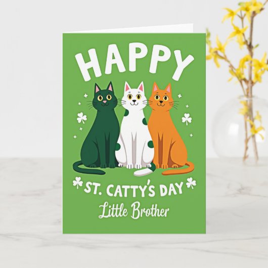 Happy St Cattys Day Little Brother Card カード (黄色い花)