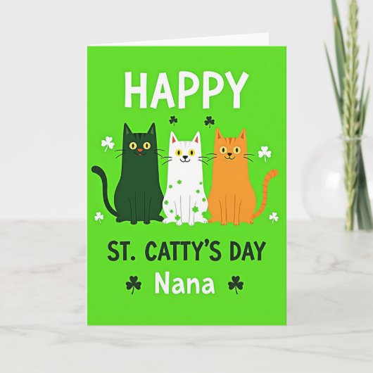Happy St Cattys Day Nana Card カード (正面)