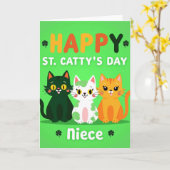 Happy St Cattys Day Niece Card カード (黄色い花)