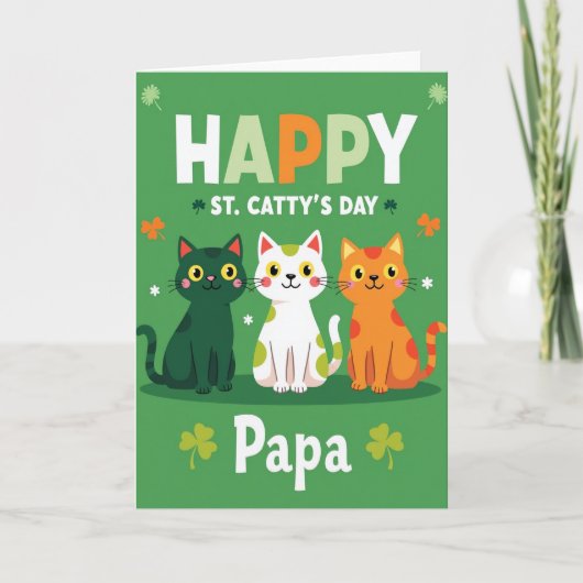 Happy St Cattys Day Papa Card カード (正面)