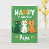 Happy St Cattys Day Papa Card カード (黄色い花)