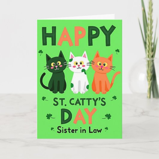 Happy St Cattys Day Sister Card カード (正面)