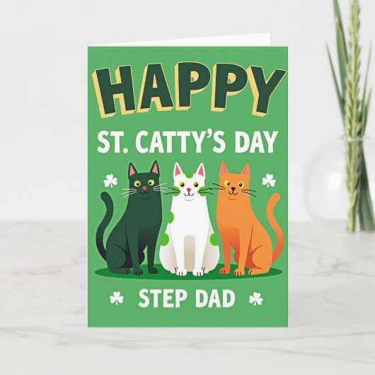 Happy St Cattys Day Step Dad Card カード (正面)