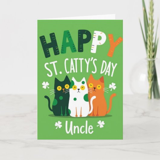 Happy St Cattys Day Uncle Card カード (正面)