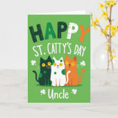 Happy St Cattys Day Uncle Card カード (黄色い花)