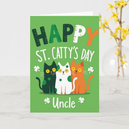 Happy St Cattys Day Uncle Card カード (黄色い花)