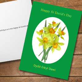 Happy St David's Day Welsh Daffodils カード