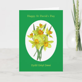 Happy St David's Day Welsh Daffodils カード
