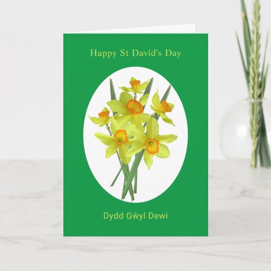 Happy St David's Day Welsh Daffodils カード (正面)