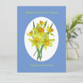 Happy St David's Day Welsh Daffodils カード (スタンド正面)