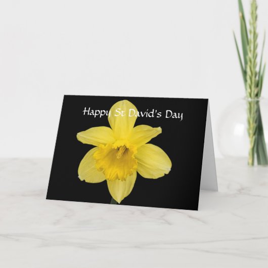  Happy St David's Day Yellow Daffodil カード (正面)