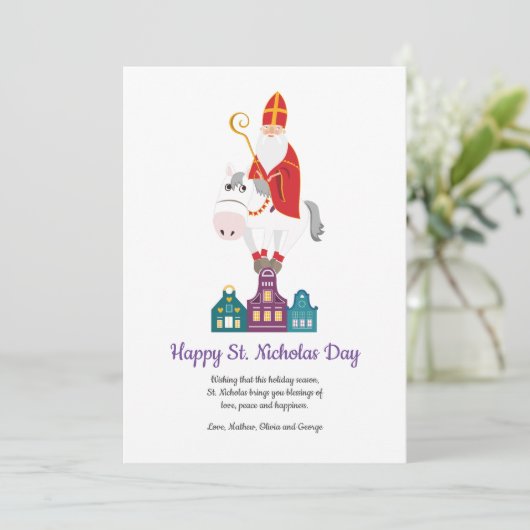 Happy St. Nicholas Day Greeting シーズンカード (スタンド正面)