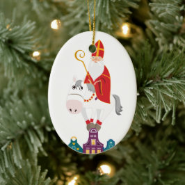 Happy St. Nicholas Day Greeting セラミックオーナメント