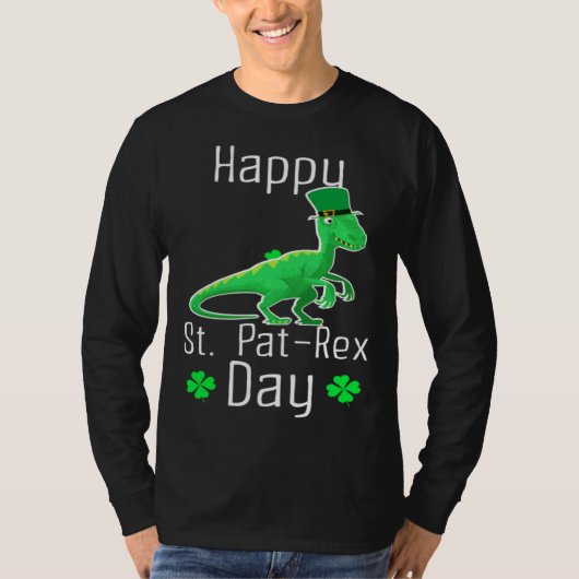 Happy St Pat Rex Day Cute St Patricks Day Dino Din Tシャツ (正面)