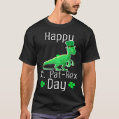 Happy St Pat Rex Day Cute St Patricks Day Dino Din Tシャツ (正面)