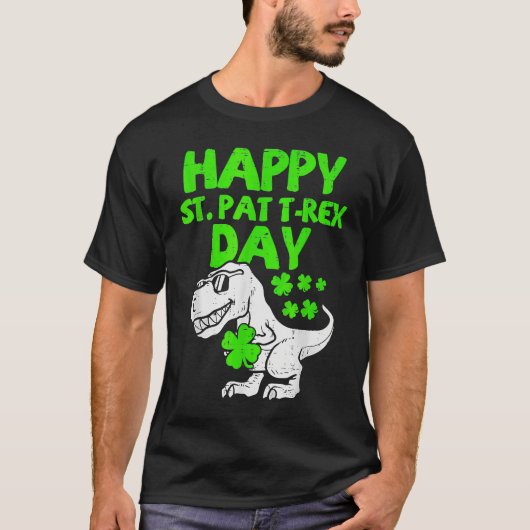 Happy St Pat Rex Day Dino Saurus St Patricks Day B Tシャツ (正面)