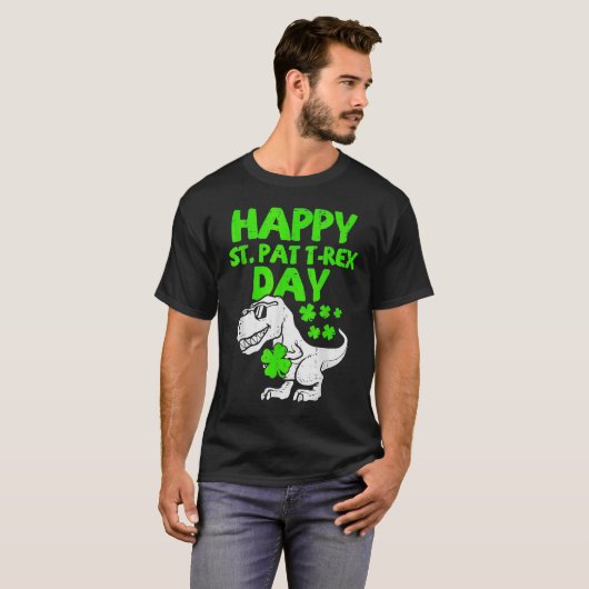 Happy St Pat Rex Day Dino Saurus St Patricks Day B Tシャツ (正面フル)