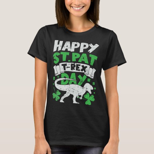 Happy St Pat rex Day Dinos St Patricks Day Kids Bo Tシャツ (正面)