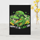 Happy St Pat-rex Day Dinosaur Camo St Patricks Day カード (黄色い花)