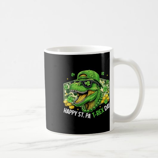 Happy St Pat-rex Day Dinosaur Camo St Patricks Day コーヒーマグカップ (右)