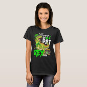 Happy St Pat Rex Day Dinosaur Irish Shamrock St Pa Tシャツ (正面フル)