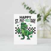 Happy St Pat-Rex Day Dinosaur Party シーズンポストカード (スタンド正面)