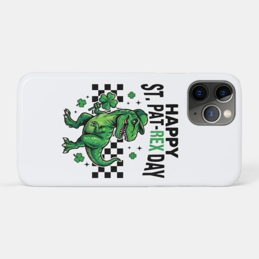Happy St Pat-Rex Day Dinosaur Party Case-Mate iPhoneケース (裏面(横))