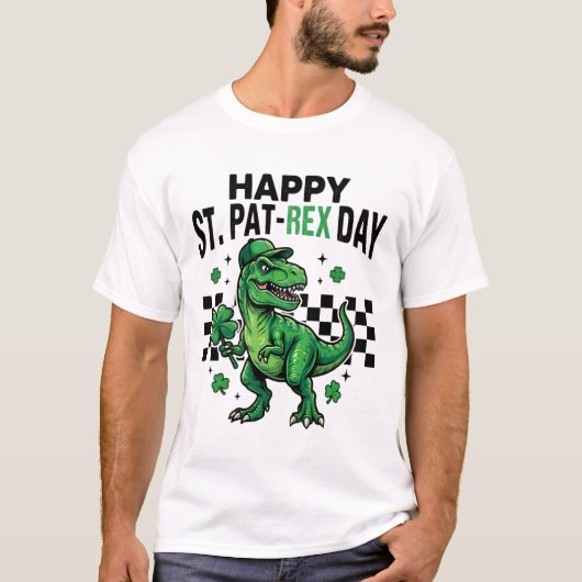 Happy St Pat-Rex Day Dinosaur Party Tシャツ (正面)