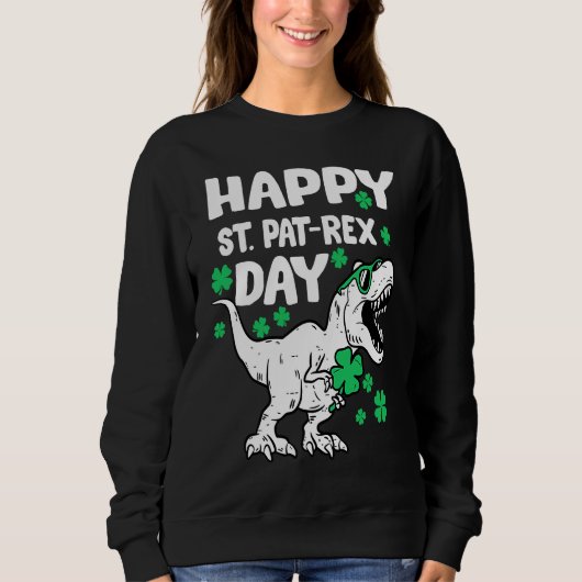 Happy St Pat Rex Day Dinosaur St Patricks Day Iris スウェットシャツ (正面)