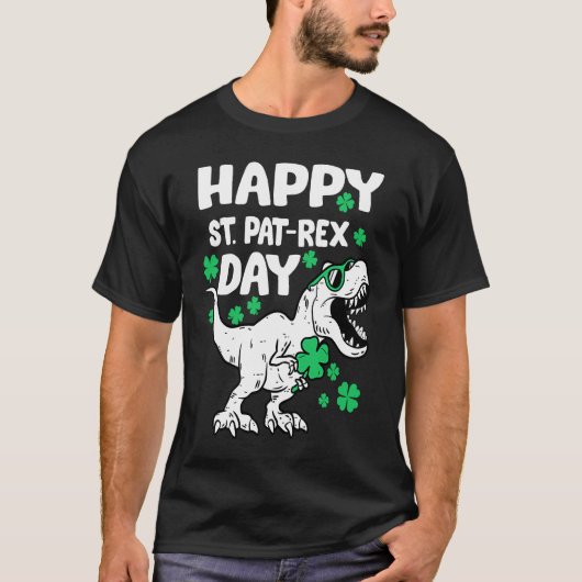 Happy St Pat Rex Day Dinosaur St Patricks Day Iris Tシャツ (正面)