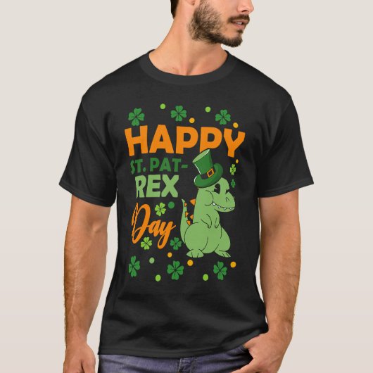 Happy St Pat Rex Day Dinosaur St Patrick's Day Vib Tシャツ (正面)