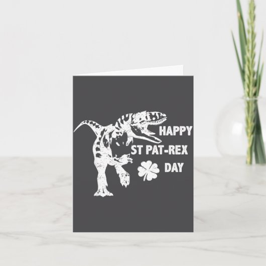 Happy St. Pat-rex Day Funny T-rex Dinosaur St Patr カード (正面)