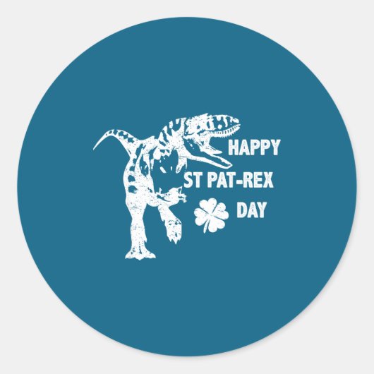 Happy St. Pat-rex Day Funny T-rex Dinosaur St Patr ラウンドシール (正面)