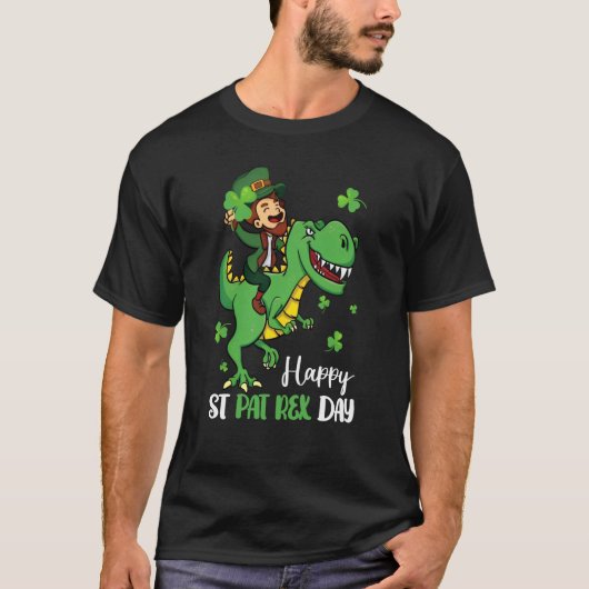 Happy St Pat Rex Day Leprechaun Dinosaur St Patric Tシャツ (正面)