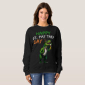 Happy St Pat Rex Day Rex Beer Glass Pattys Day Lep スウェットシャツ (正面フル)