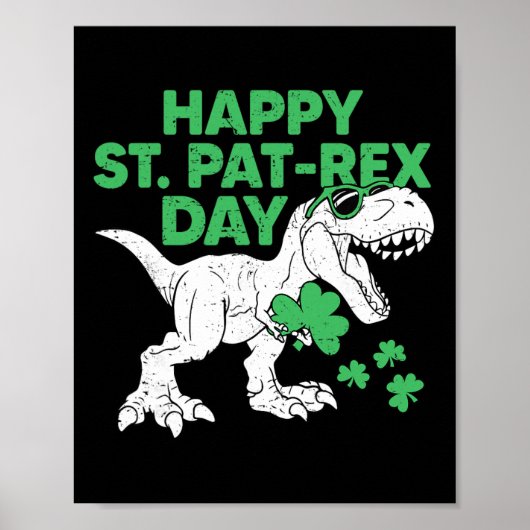 Happy St Pat Rex Day Shirt St Patricks Dinosaur To ポスター (正面)