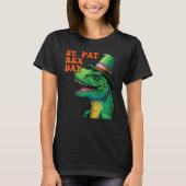 Happy St Pat Rex Day St Patricks Day Rex Leprechau Tシャツ (正面)