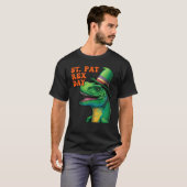 Happy St Pat Rex Day St Patricks Day Rex Leprechau Tシャツ (正面フル)