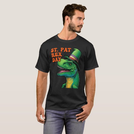Happy St Pat Rex Day St Patricks Day Rex Leprechau Tシャツ (正面フル)