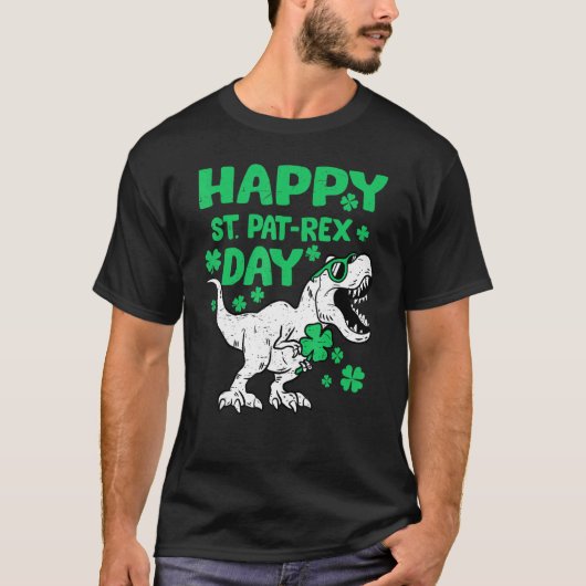 Happy St PaT Rex Dinosaur Saint Patrick's Day Todd Tシャツ (正面)