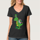 Happy St Pat Rex Dinosaur Tシャツ (正面)
