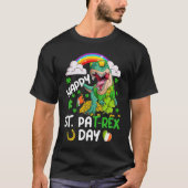 Happy St PaT Rex Dinosaur Trex Dino Saint Patrick' Tシャツ (正面)
