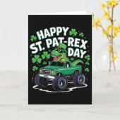 Happy St Pat-rex Patricks Day Dinosaur Monster Tru カード (黄色い花)