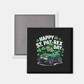 Happy St Pat-rex Patricks Day Dinosaur Monster Tru マグネット (正面/裏面)