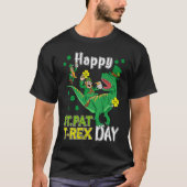 Happy St Pat Rex Saint Patrick's Day Leprechaun Di Tシャツ (正面)